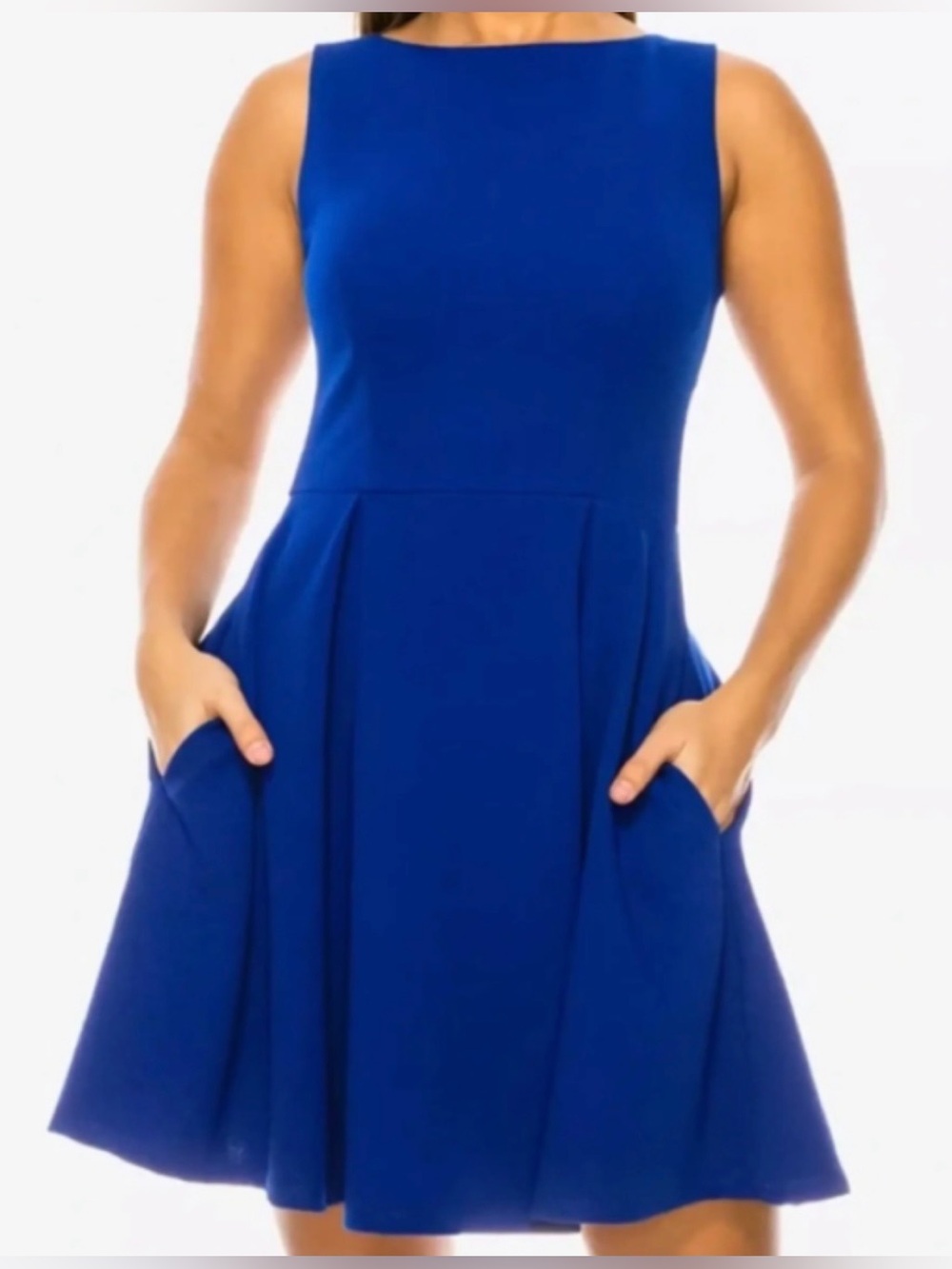 B. Darlin Skater Dress Sleeveless Royal Blue Fit-and-Flare Cocktail Juniors Sz 0
